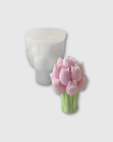 Molde de Silicona con Forma de Ramo de Tulipanes